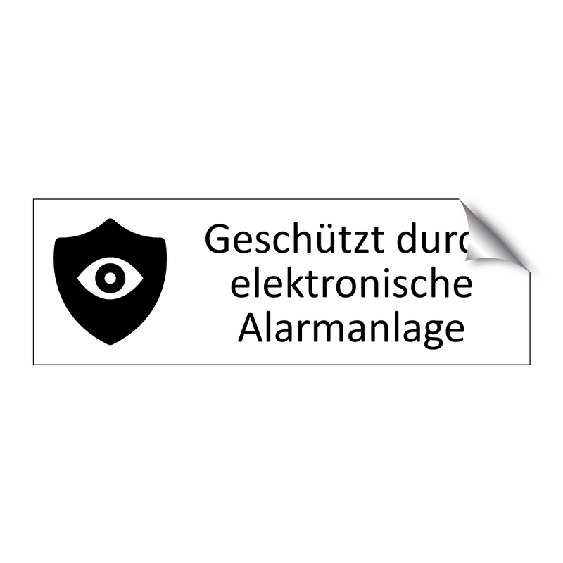 Geschützt durch elektronische Alarmanlage