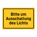 Bitte um Ausschaltung des Lichts