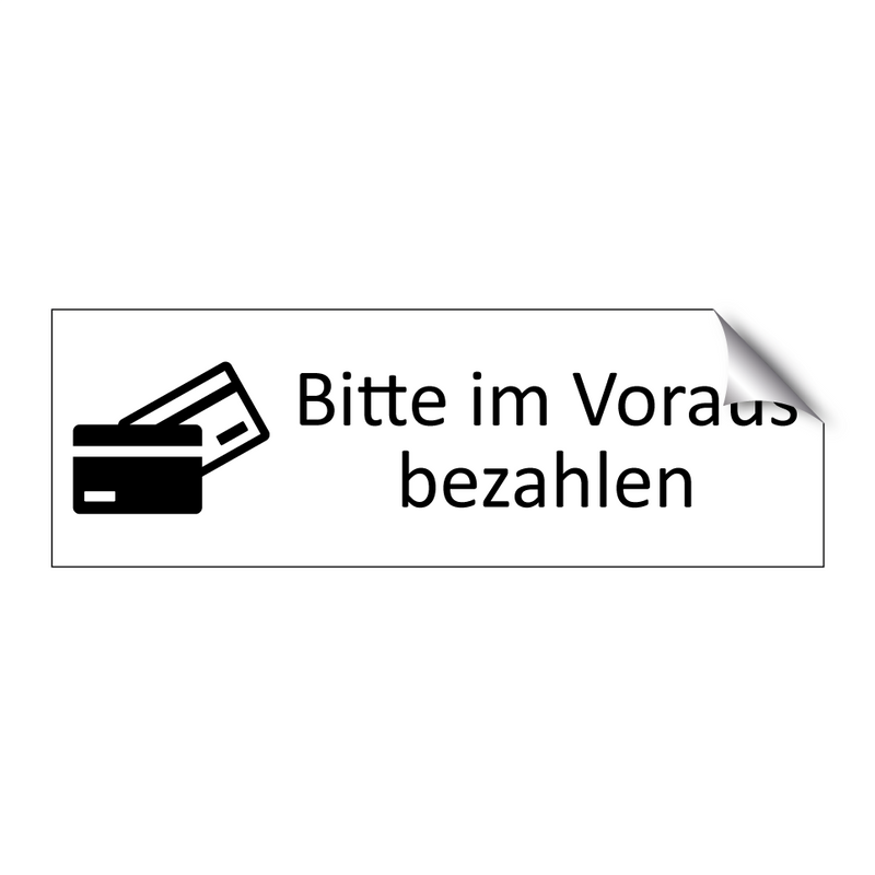 Bitte im Voraus bezahlen