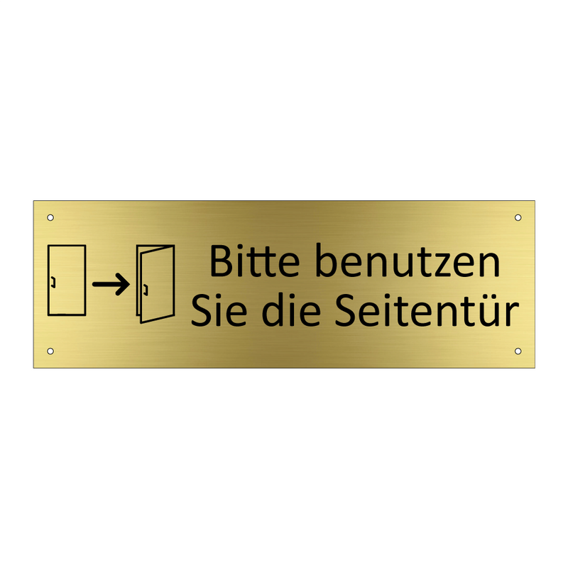 Bitte benutzen Sie die Seitentür