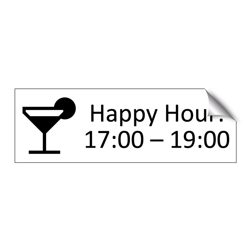 Happy Hour: 17:00 – 19:00