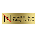 Im Notfall keinen Aufzug benutzen