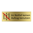 Im Notfall keinen Aufzug benutzen