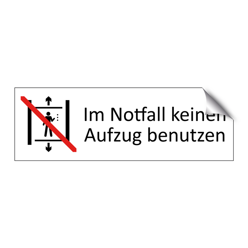 Im Notfall keinen Aufzug benutzen