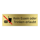 Kein Essen oder Trinken erlaubt