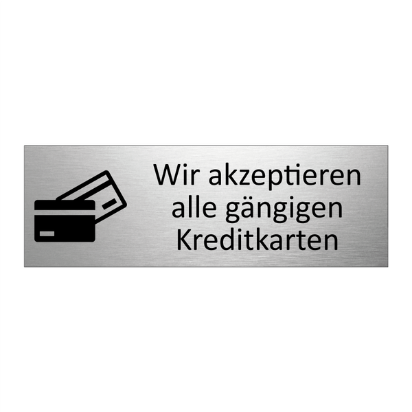 Wir akzeptieren alle gängigen Kreditkarten