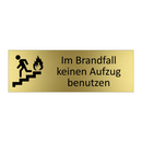 Im Brandfall keinen Aufzug benutzen