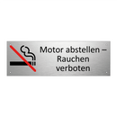 Motor abstellen – Rauchen verboten