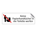 Keine Papierhandtücher in die Toilette werfen