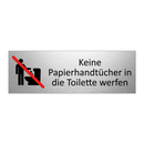 Keine Papierhandtücher in die Toilette werfen