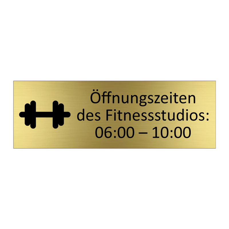 Öffnungszeiten des Fitnessstudios: 06:00 – 10:00