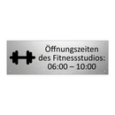 Öffnungszeiten des Fitnessstudios: 06:00 – 10:00