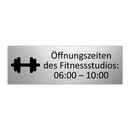 Öffnungszeiten des Fitnessstudios: 06:00 – 10:00