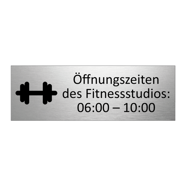 Öffnungszeiten des Fitnessstudios: 06:00 – 10:00