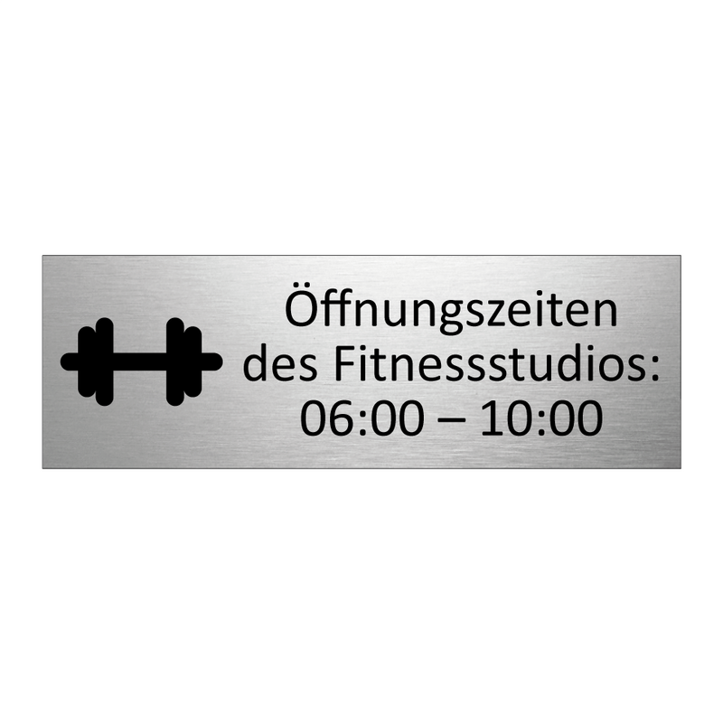 Öffnungszeiten des Fitnessstudios: 06:00 – 10:00