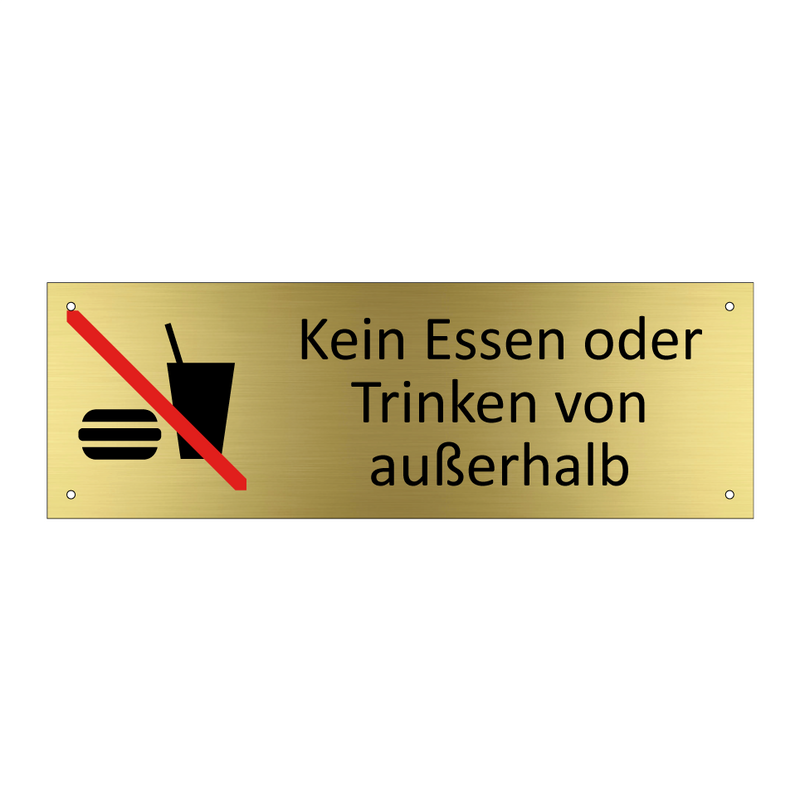 Kein Essen oder Trinken von außerhalb