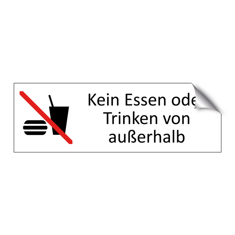 Kein Essen oder Trinken von außerhalb