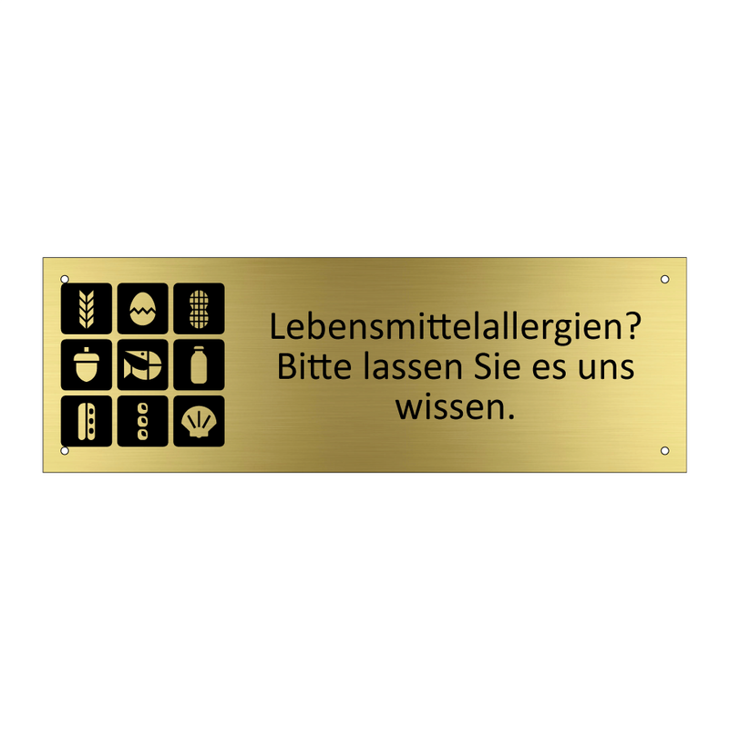 Lebensmittelallergien? Bitte lassen Sie es uns wissen.