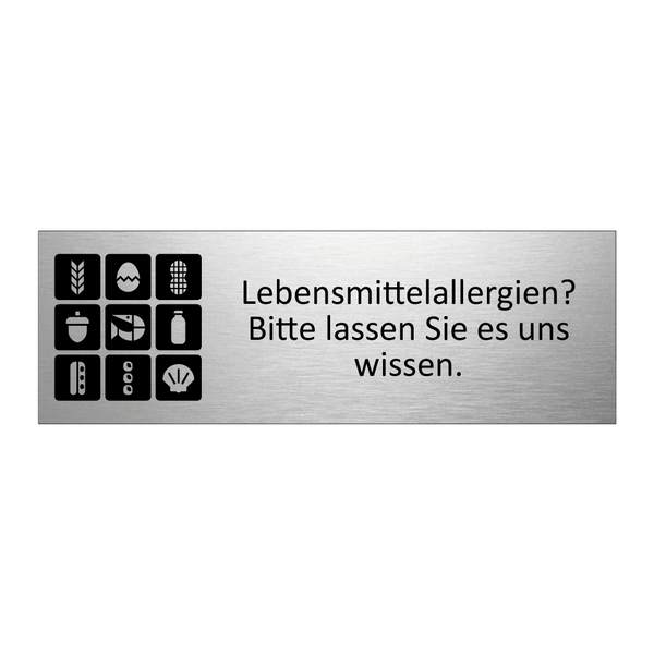 Lebensmittelallergien? Bitte lassen Sie es uns wissen.