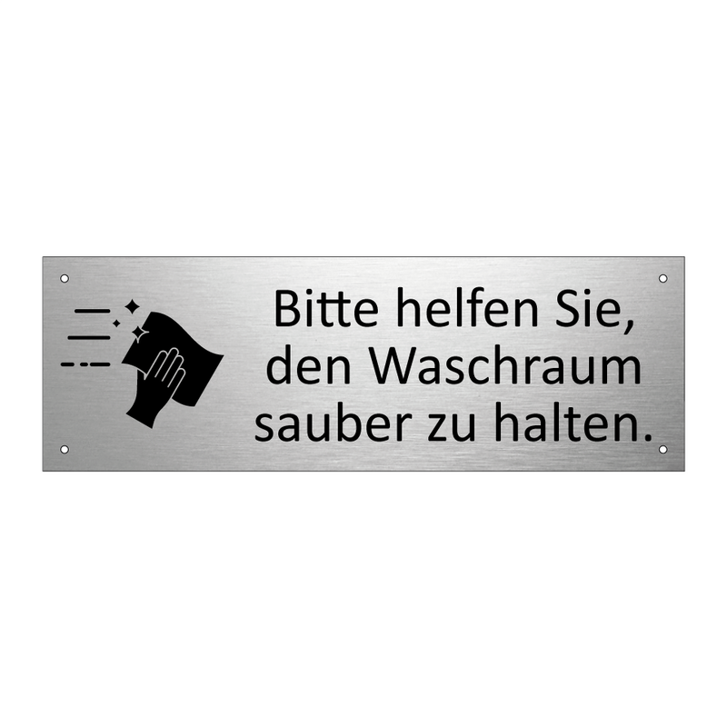 Bitte helfen Sie, den Waschraum sauber zu halten.