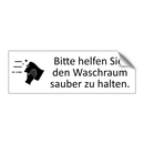 Bitte helfen Sie, den Waschraum sauber zu halten.