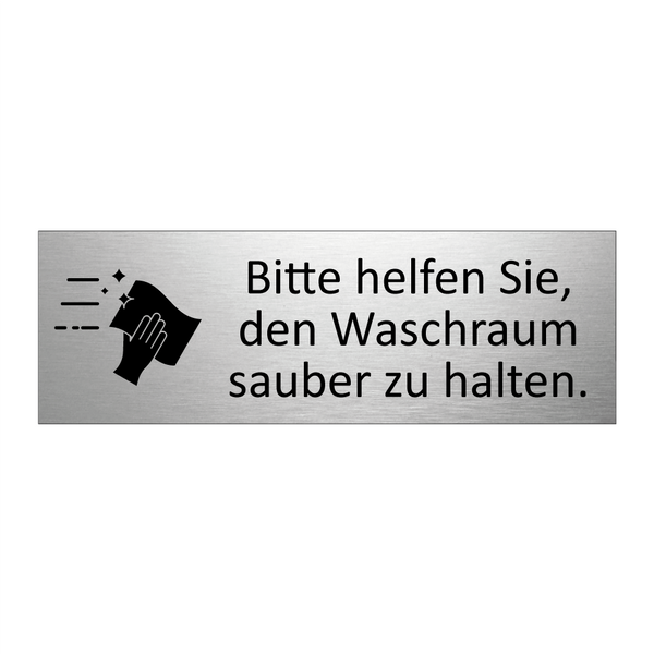 Bitte helfen Sie, den Waschraum sauber zu halten.