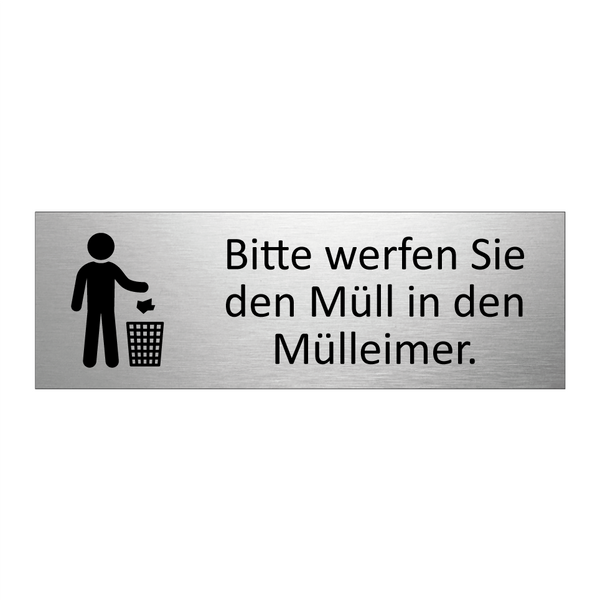 Bitte werfen Sie den Müll in den Mülleimer.
