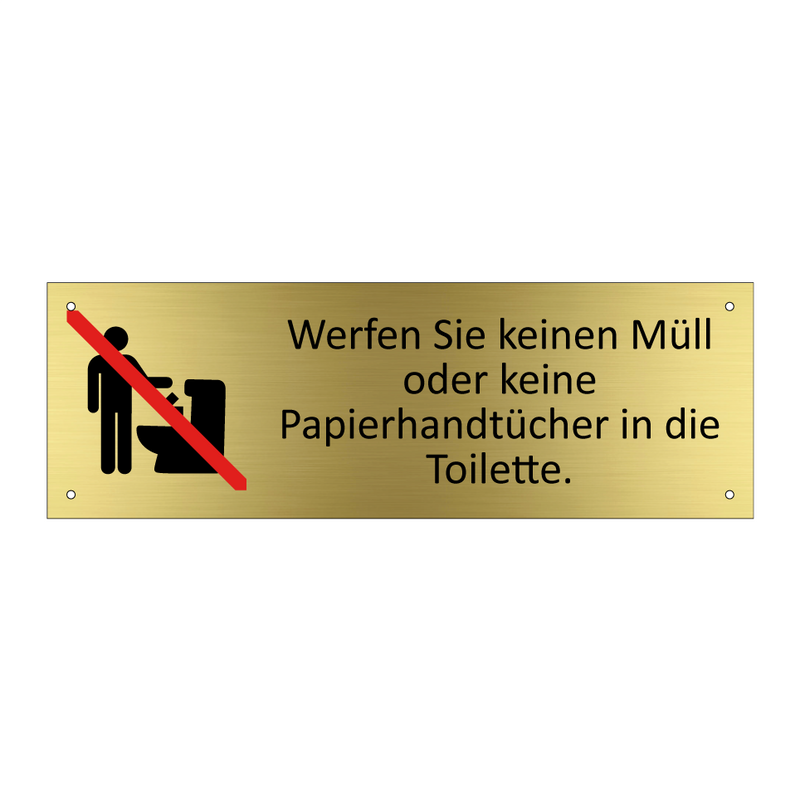 Werfen Sie keinen Müll oder keine Papierhandtücher in die Toilette.