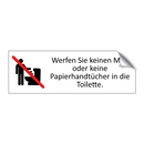 Werfen Sie keinen Müll oder keine Papierhandtücher in die Toilette.