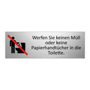 Werfen Sie keinen Müll oder keine Papierhandtücher in die Toilette.