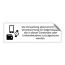 Die Verwaltung übernimmt keine Verantwortung für Gegenstände, die in dieser Garderobe oder Umkleidekabine zurückgelassen werden.