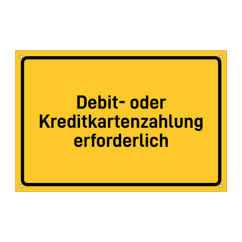 Debit- oder Kreditkartenzahlung erforderlich