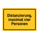 Distanzierung, maximal vier Personen