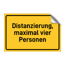 Distanzierung, maximal vier Personen