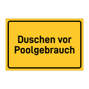 Duschen vor Poolgebrauch