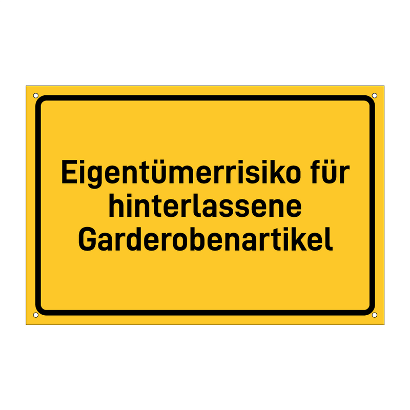 Eigentümerrisiko für hinterlassene Garderobenartikel