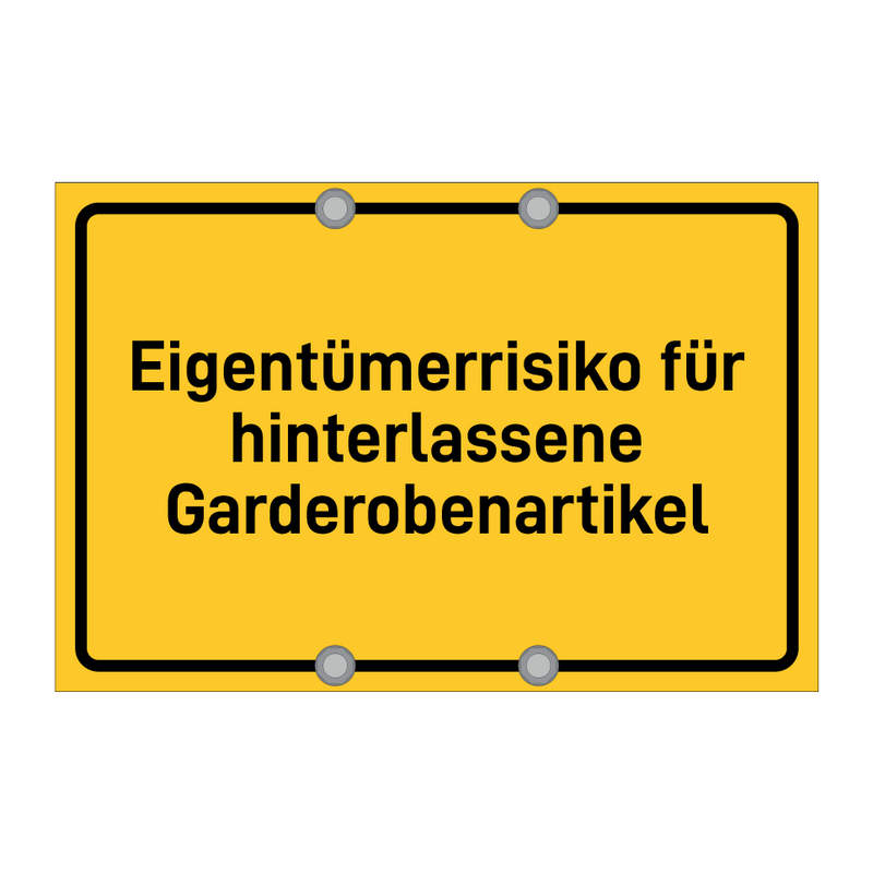 Eigentümerrisiko für hinterlassene Garderobenartikel