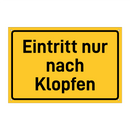 Eintritt nur nach Klopfen