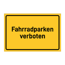 Fahrradparken verboten