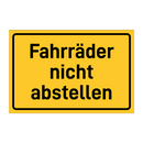 Fahrräder nicht abstellen