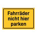 Fahrräder nicht hier parken
