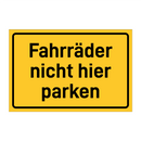 Fahrräder nicht hier parken