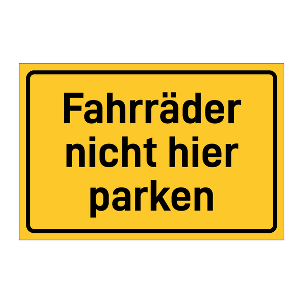 Fahrräder nicht hier parken
