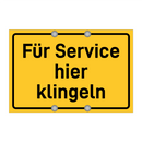 Für Service hier klingeln