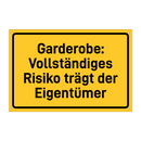 Garderobe: Vollständiges Risiko trägt der Eigentümer