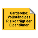 Garderobe: Vollständiges Risiko trägt der Eigentümer