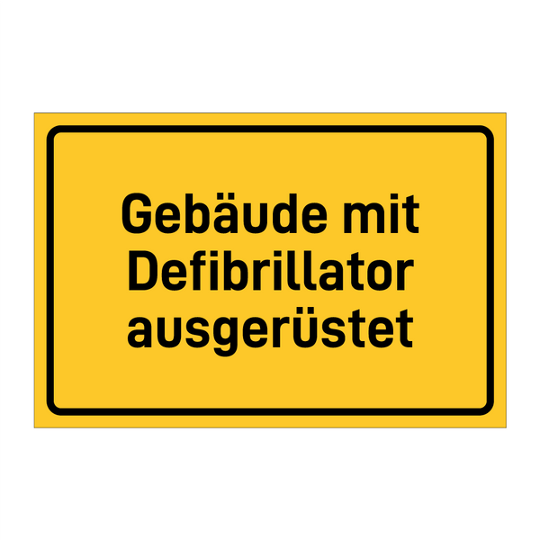 Gebäude mit Defibrillator ausgerüstet