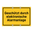 Geschützt durch elektronische Alarmanlage