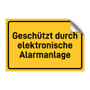 Geschützt durch elektronische Alarmanlage
