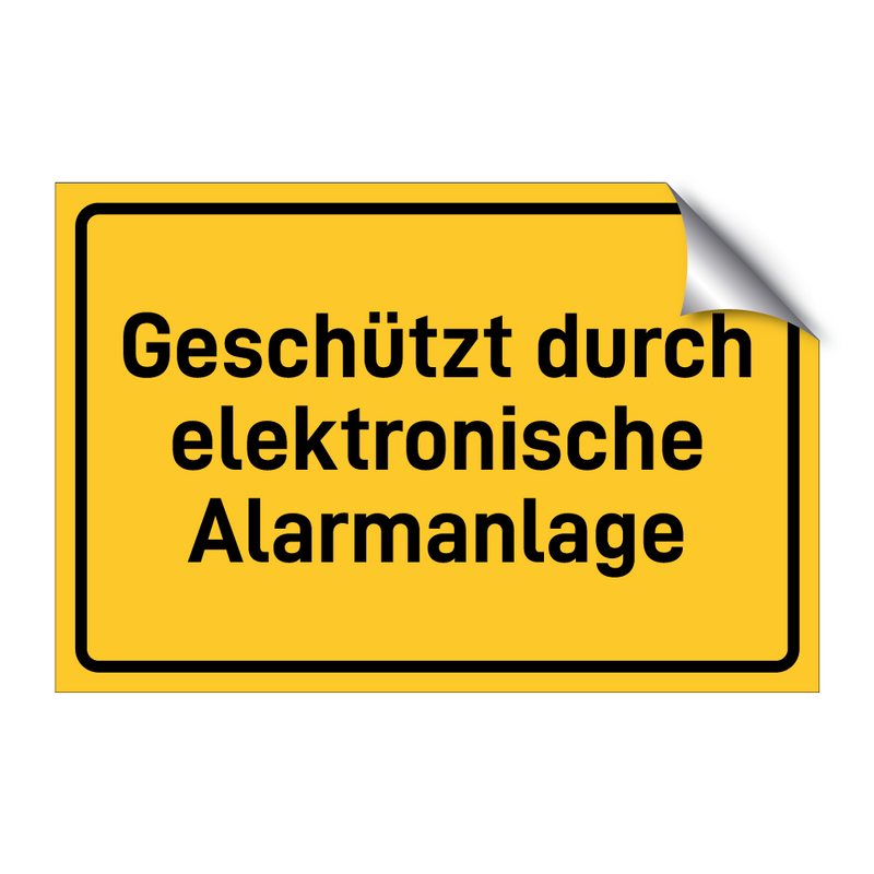 Geschützt durch elektronische Alarmanlage